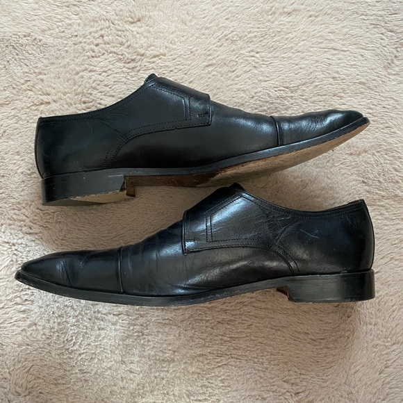 Mercanti Fiorentini Black Leather Dress Shoe Monk Strap 7551 Kenia Nero Size 12 - Picture 7 of 12